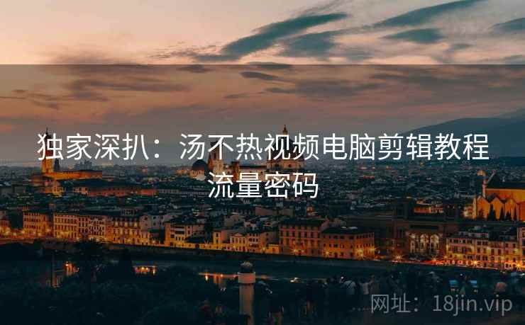 独家深扒：汤不热视频电脑剪辑教程流量密码