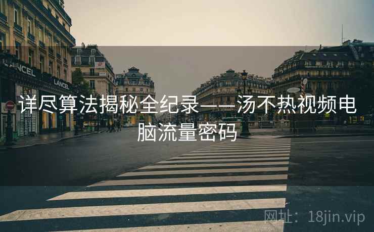 详尽算法揭秘全纪录——汤不热视频电脑流量密码