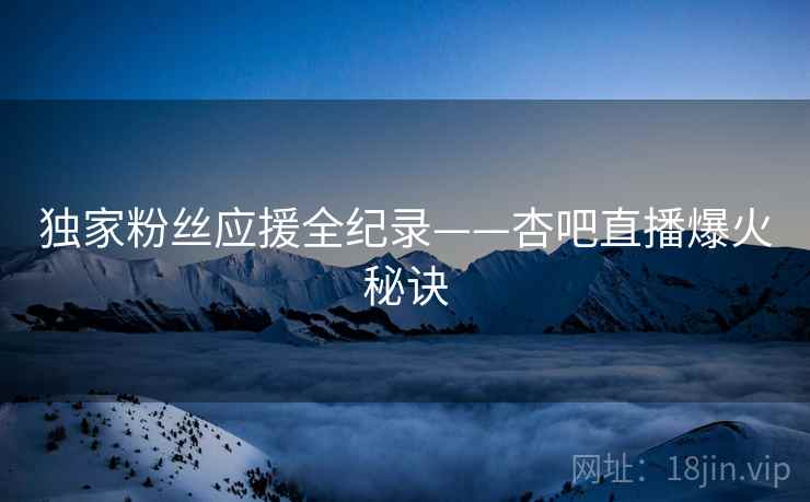 独家粉丝应援全纪录——杏吧直播爆火秘诀